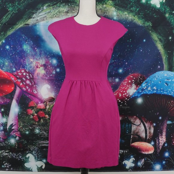 Trina Turk Dresses & Skirts - Trina Turk Magenta Pockets Lace Hem Size 2 Dress